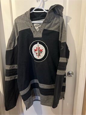 Winnipeg Jets Old Time Hockey Black & Gray Pullover Hoodie - XL